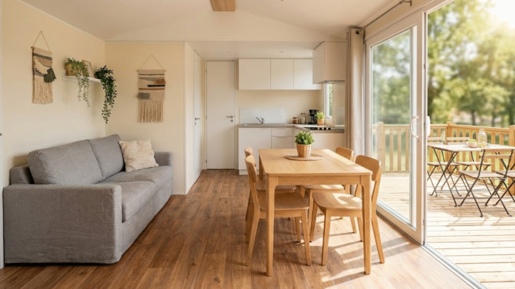 Interior of a moderm french mobile home