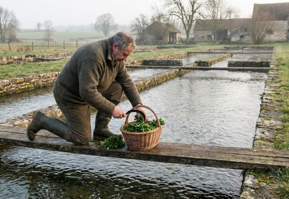 traditional French cressonnière in Essonne.